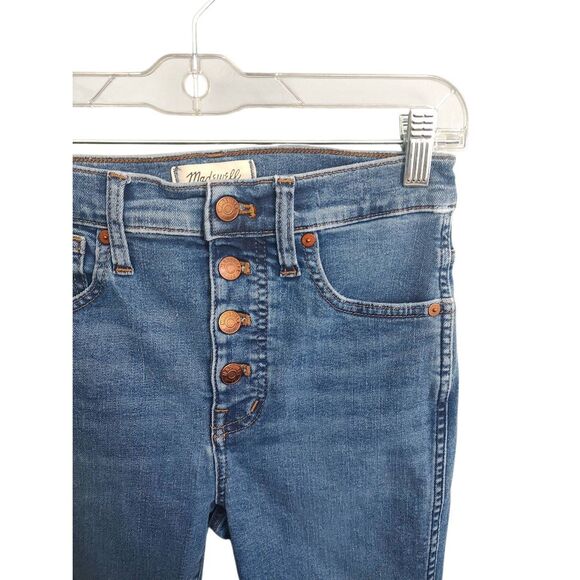Madewell Women’s Size 26 Petite 10” High Rise Skinny Jeans Button Fly Blue - Picture 3 of 9